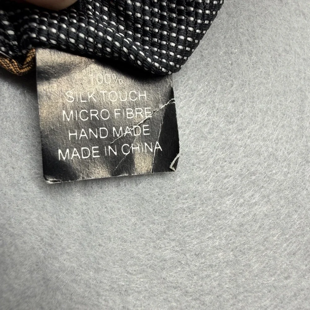 IMANI UOMO Men's Black & White Geometric Silk Touch Microfibre Woven Tie